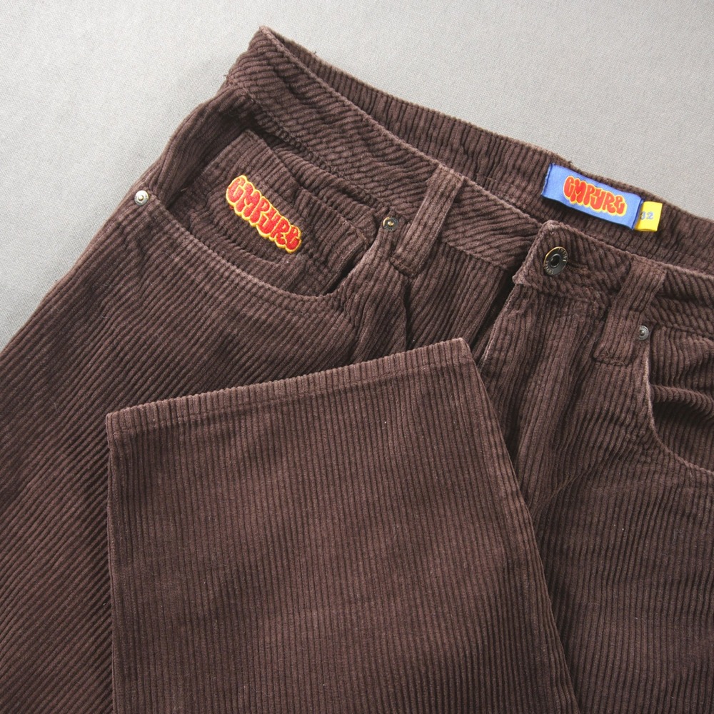 Y2K Empyre Relaxed Fit Straight Leg Corduroy Men Pants 32x28 Brown Skate Street